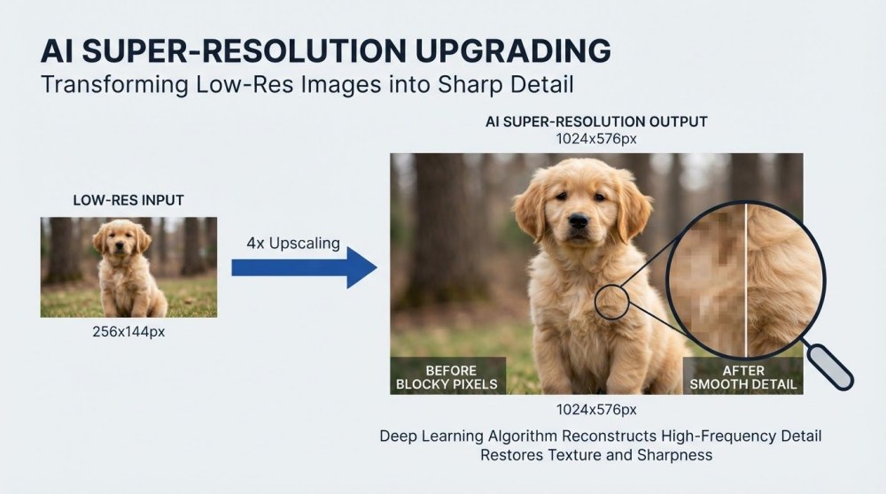 A small low-resolution photo upscaled 4x, staying sharp instead of pixelated